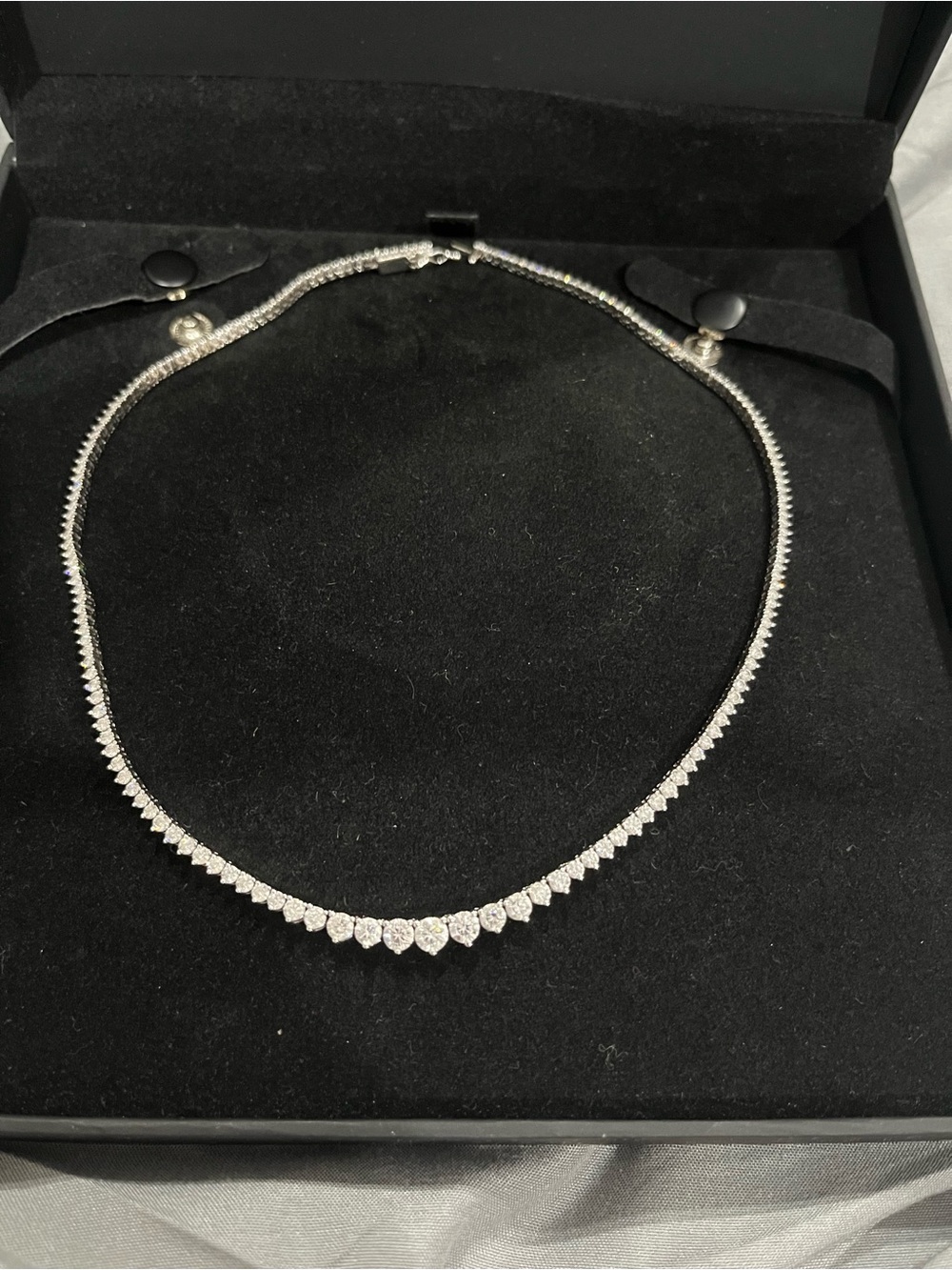 Lab grown diamond tennis necklace